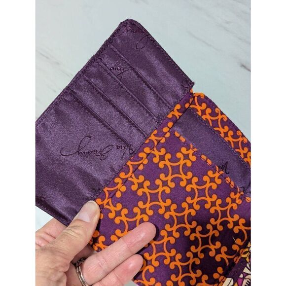 Vera Bradley Orange & Purple Euro Wallet In Safari Sunset Pattern NWT - Picture 5 of 7